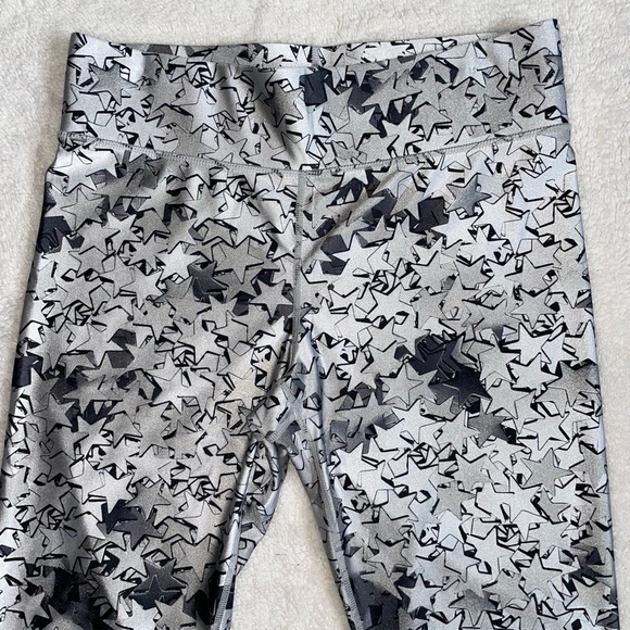 Terez Confetti Star Print Leggings silver size L - Picture 2 of 7